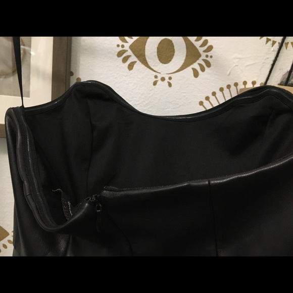 Forever21 Faux leather black strapless dress - Picture 4 of 8